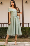 Midi - Abendkleid In Hellgrün