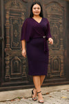 Plus - Size Glitter Midi - Jurk — Paars