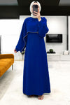 Lange Crêpejurk — Royal Blue