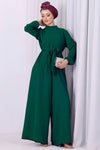 Jumpsuit Met Halve Col In Smaragdgroen
