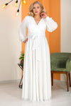 Plus - Size Lange Glitter Galajurk – Off - White