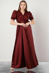 Satin - Abendkleid In Großen Größen – Bordeaux