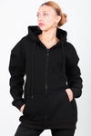 Oversized Zip - Hoodie — Zwart