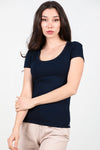 T - Shirt Met Ronde Hals — Donkerblauw