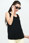 T - Shirt Met Brede Bandjes – Zwart