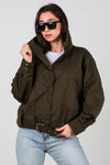 Korte Trenchcoat Met Plooidetail En Drukknopen — Khaki