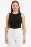Mouwloze Body Met Ronde Hals - Zwart