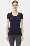 Body Met Knoopsluiting – Marineblauw