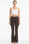 Legging Met Hoge Taille, Uitlopende Pijpen En Split — Bruin