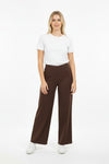 Bruine Wide - Leg Jeans Met Elastische Taille