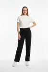 Weite Hose Mit Steindetails – Schwarz