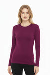 Bluse Mit Rundhalsausschnitt — Pflaume