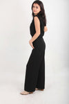 Schwarze Wide‑Leg‑Hose Mit Silbernen Ziersteinen