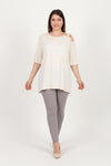 Ecru Blouse Met Gespdetail – Grote Maten