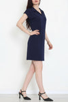 Kleid Mit Kragen – Marineblau