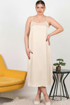 A - Lijn Maxi - Jurk Met Smalle Bandjes — Off - White