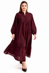 Bordeaux Maxijurk Met Knoopsluiting — Plus - Size