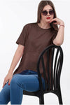 Damesblouse Met Tencel - Detail - Bruin