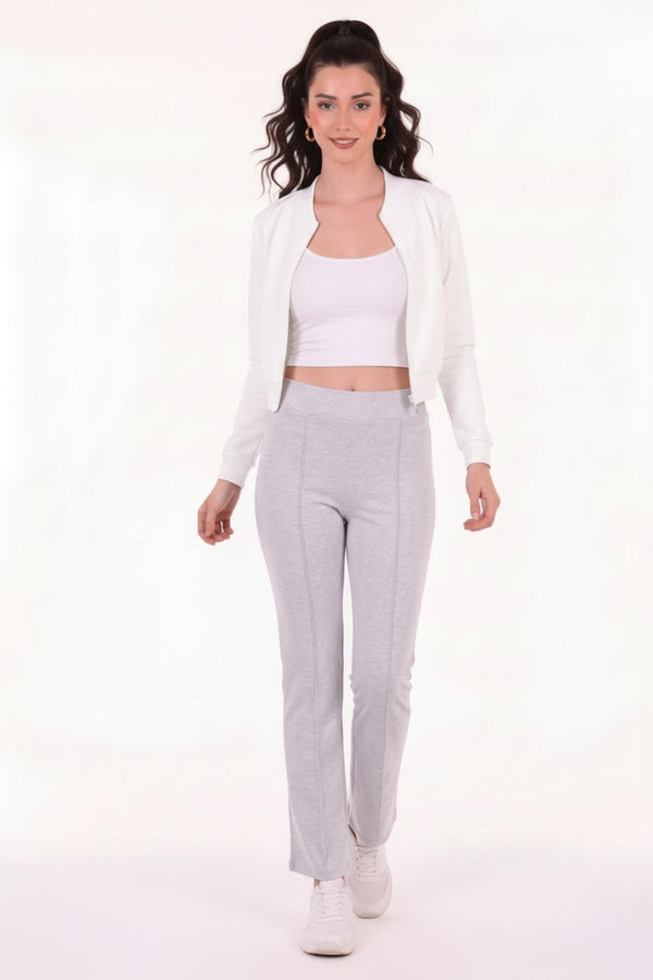 Legging Taille Haute Coupe Bootcut — Gris