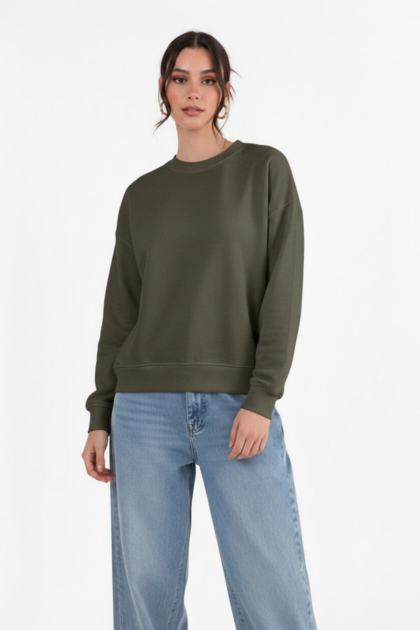 Sweatshirt Col Rond - Kaki