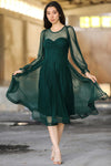 Smaragd Midi - Abendkleid