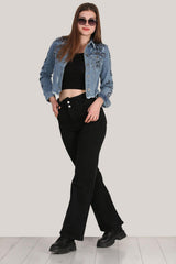 Zwarte Jeans Met Wijde Pijpen