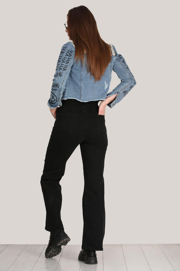 Zwarte Jeans Met Wijde Pijpen