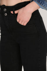 Zwarte Jeans Met Wijde Pijpen
