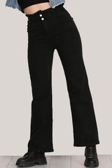 Zwarte Jeans Met Wijde Pijpen