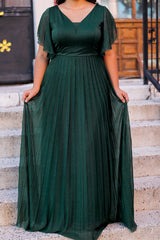 Glitzerndes Abendkleid In Großen Größen — Smaragd