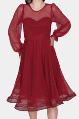 Midi - Abendkleid In Bordeaux