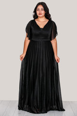 Glitzerndes Abendkleid (Große Größen) – Schwarz