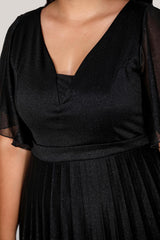 Glitzerndes Abendkleid (Große Größen) – Schwarz