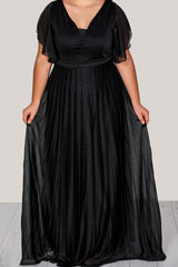Glitzerndes Abendkleid (Große Größen) – Schwarz