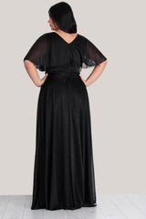 Pailletten - Abendkleid, Große Größen – Schwarz