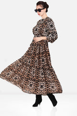 Mehrfarbiges Chiffon - Maxikleid
