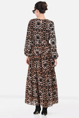 Mehrfarbiges Chiffon - Maxikleid