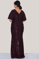 Plus - Size Pailletten Galajurk — Bordeaux
