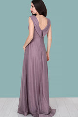 Langes Abendkleid Mit Glitzer — Dusty Rose