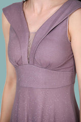 Langes Abendkleid Mit Glitzer — Dusty Rose