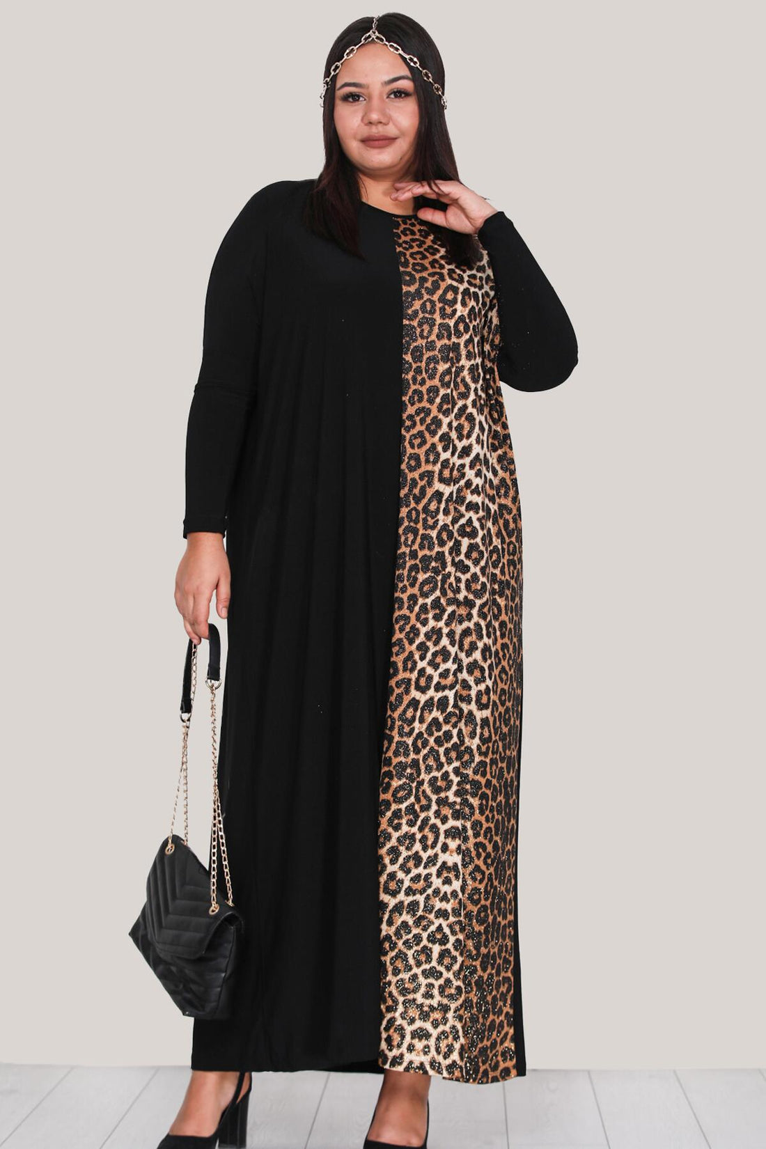 Plus - Size Maxi - Jurk – Zwart