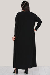 Plus - Size Maxi - Jurk – Zwart