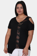 Plus - Size Blouse — Zwart