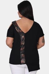 Plus - Size Blouse — Zwart