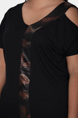 Plus - Size Blouse — Zwart
