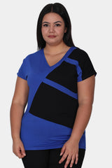 Plus - Size Blouse In Koningsblauw