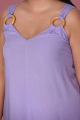 Asymmetrisches Kleid — Flieder (Große Größen)