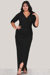 Glitzer - Abendkleid In Großen Größen, Schwarz