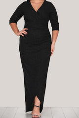 Glitzer - Abendkleid In Großen Größen, Schwarz