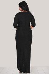 Glitzer - Abendkleid In Großen Größen, Schwarz